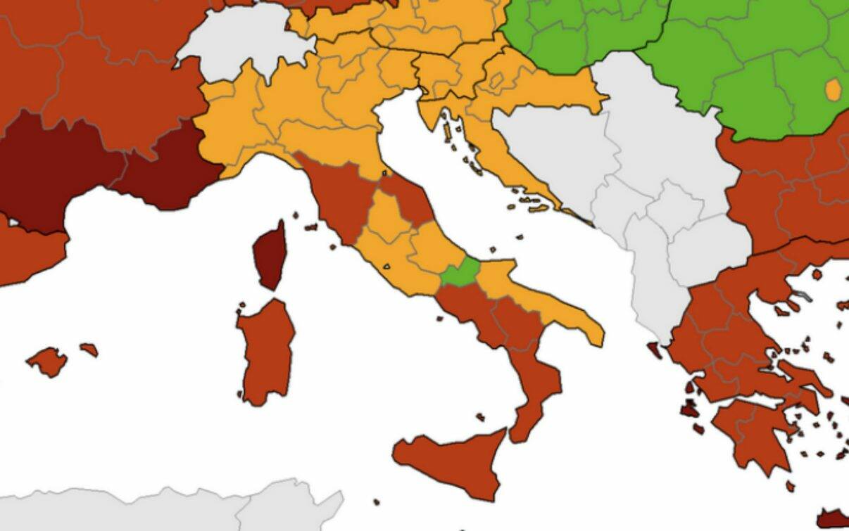 Covid: Campania zona rossa nella mappa del Centro europeo per la prevenzione delle malattie
