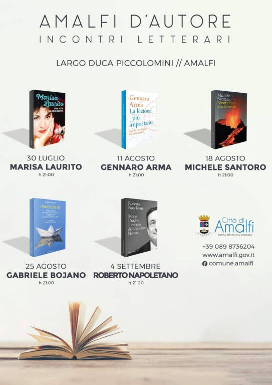 Gennaro Arma, autore de "La Lezione più importante" mercoledì 11 agosto ospite della rassegna "Amalfi d'Autore. Incontri letterari" 