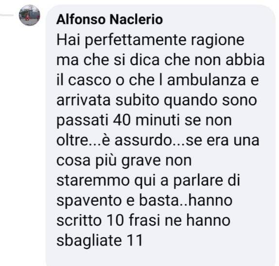 Incidente in moto ad Agerola: ferito un ventenne - Nota