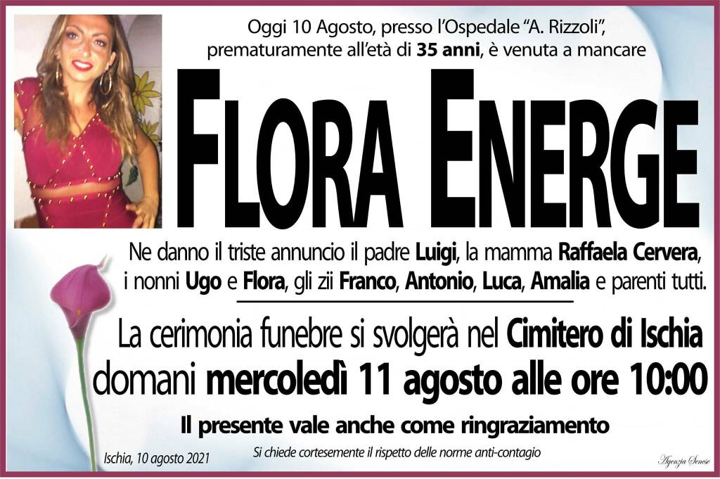 Ischia in lutto per la prematura scomparsa della 35enne Flora Energe