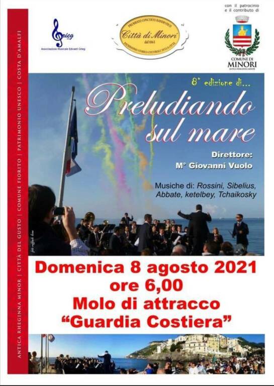 Minori: domenica il concerto all'alba del Concerto Bandistico "Preludiando sul mare"