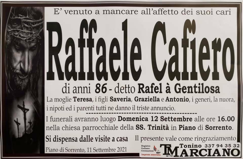 Piano di Sorrento porge l’estremo saluto all’86enne Raffaele Cafiero, detto “Rafel à Gentilosa”