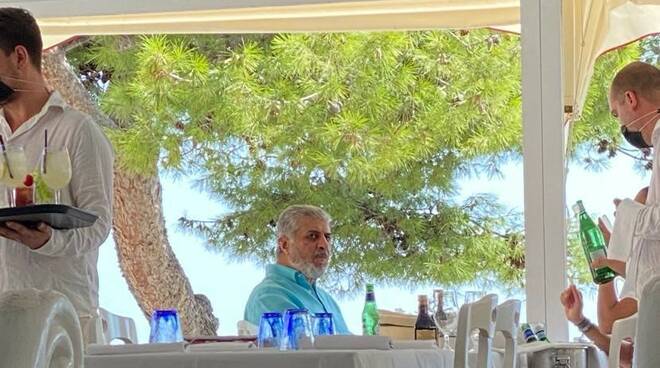 Re Abdullah di Giordania al ristorante la Cambusa a Positano 