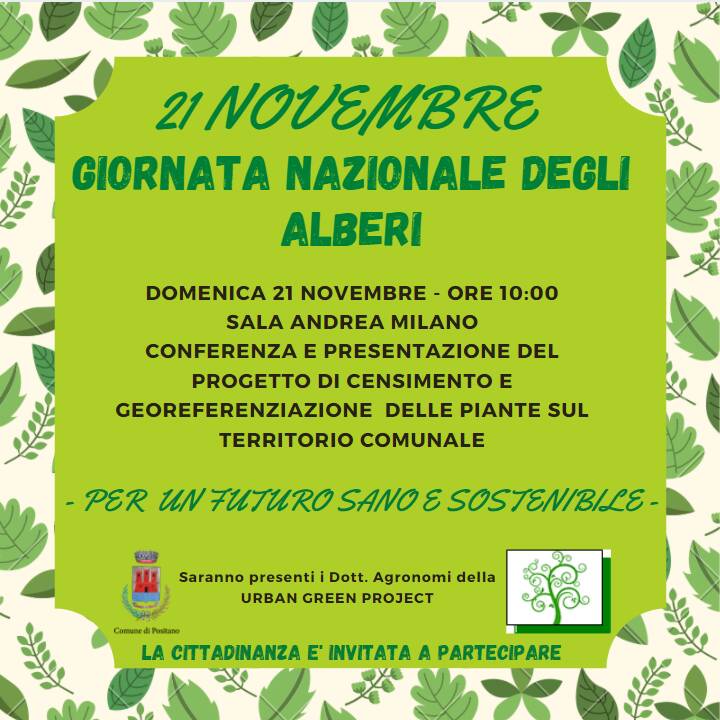 Giornata Nazionale degli Alberi: a Positano una conferenza dedicata all'importanza del patrimonio arboreo