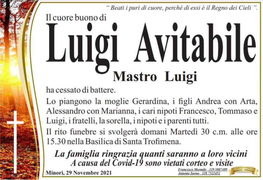 Minori: il cuore buono di Mastro Luigi Avitabile ha cessato di battere