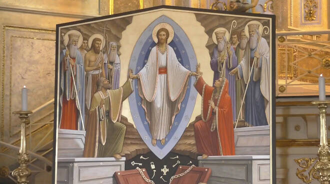 Piano di Sorrento, una tela di Piero Casentini donata alla Basilica di San Michele Arcangelo