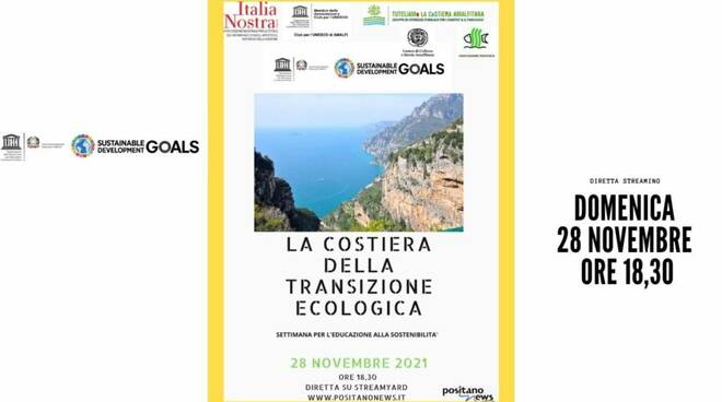 Settimana Unesco: oggi la diretta streaming "La Costiera Amalfitana della Transizione Ecologica"