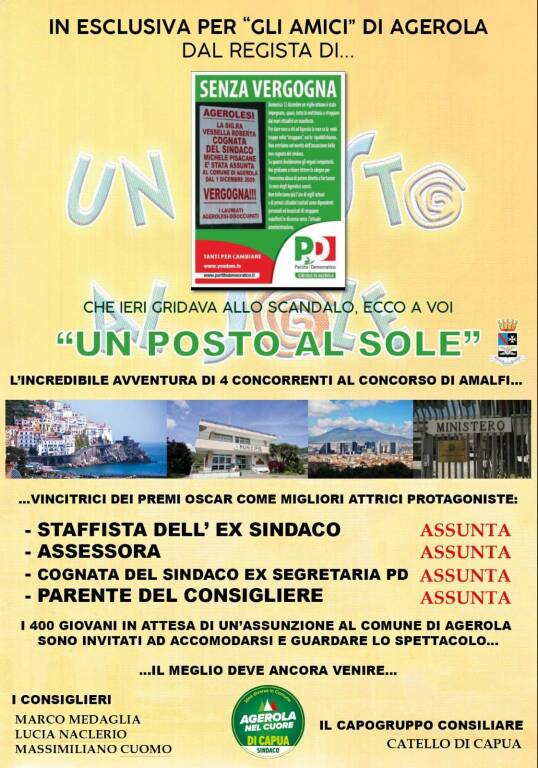 Agerola: la minoranza denuncia delle assunzioni avvenute al comune di Amalfi