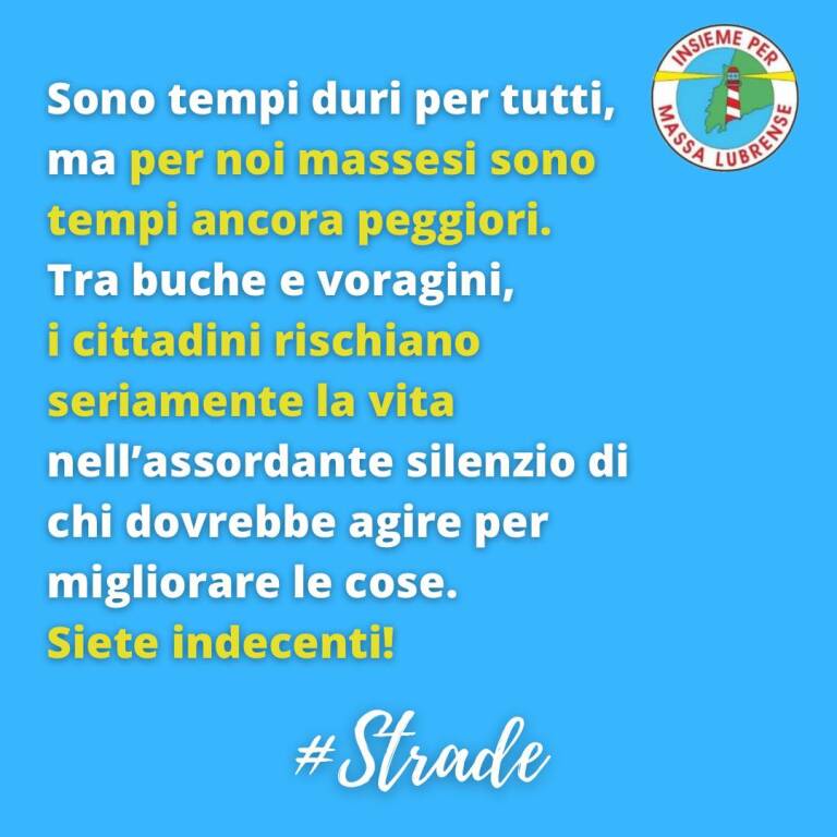 Il gruppo consiliare Insieme per Massa Lubrense: “Tra buche e voragini i cittadini rischiano la vita”