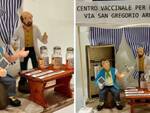 L'ironia dei napoletani: anche i pastori si vaccinano a San Gregorio Armeno