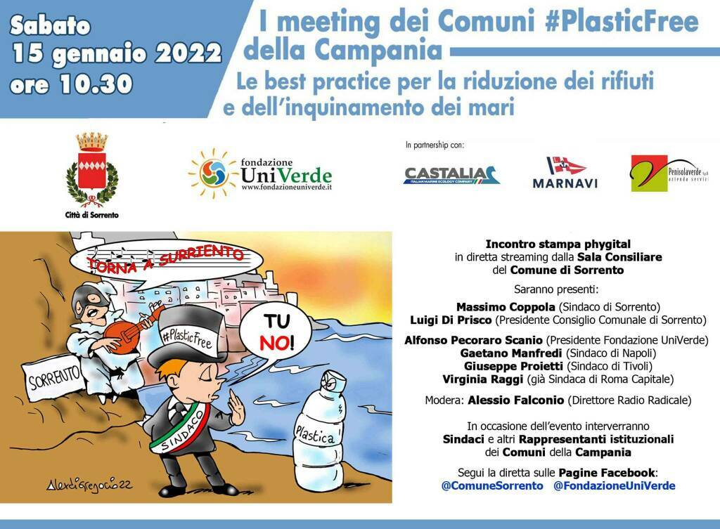 Ambiente. A Sorrento la prima edizione del Meeting dei Comuni #PlasticFree della Campania