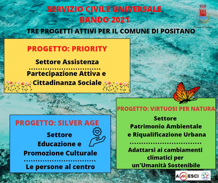 Comune di Positano: prorogata la presentazione delle domande di Servizio Civile 