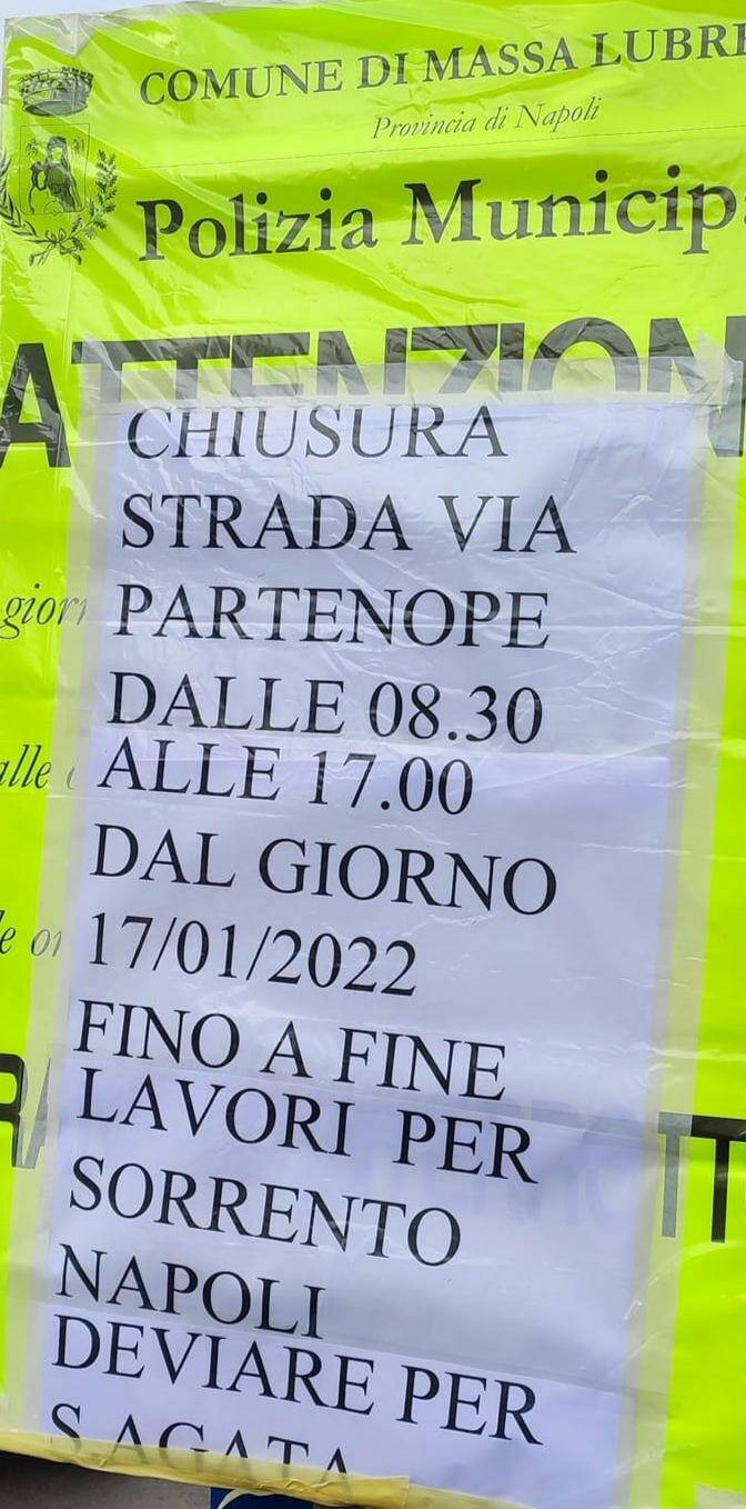 Massa Lubrense: disago dei cittadini per la modalità di gestione dei lavori stradali 