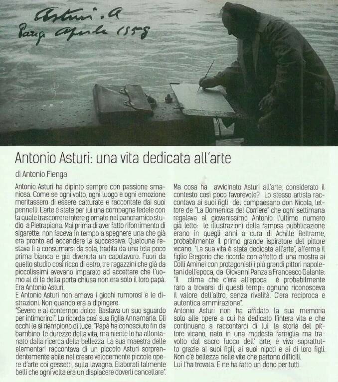 Vico Equense, 36 anni dalla morte di Antonio Asturi: una vita dedicata all’arte