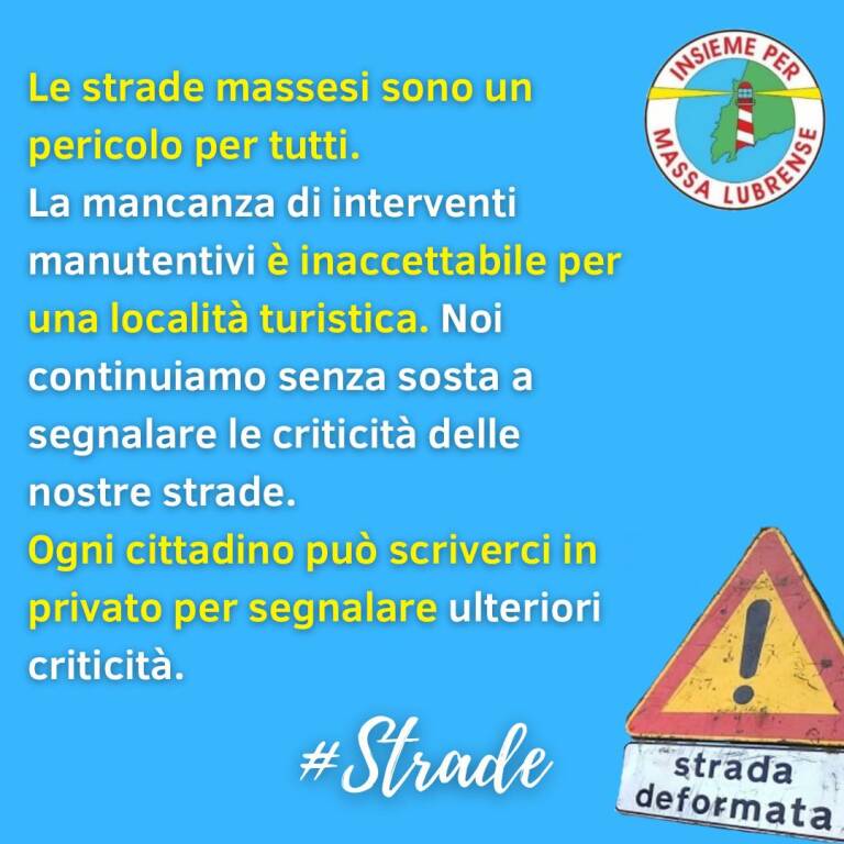 Il gruppo consiliare “Insieme per Massa Lubrense” segnala lo stato pietoso e pericoloso delle arterie stradali cittadine