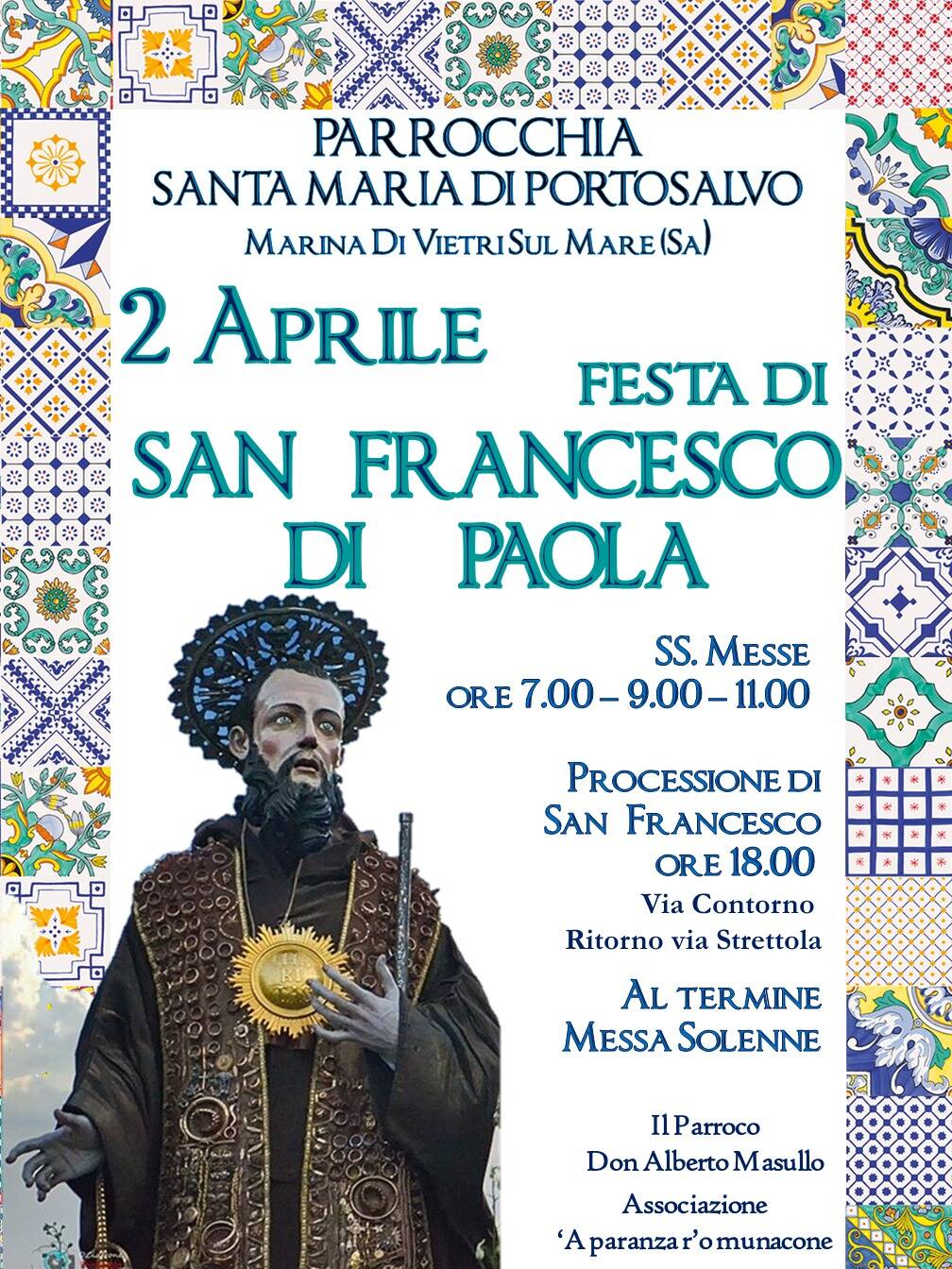 Marina di Vietri sul Mare, la Festa di San Francesco di Paola nella Parrocchia Santa Maria di Portosalvo