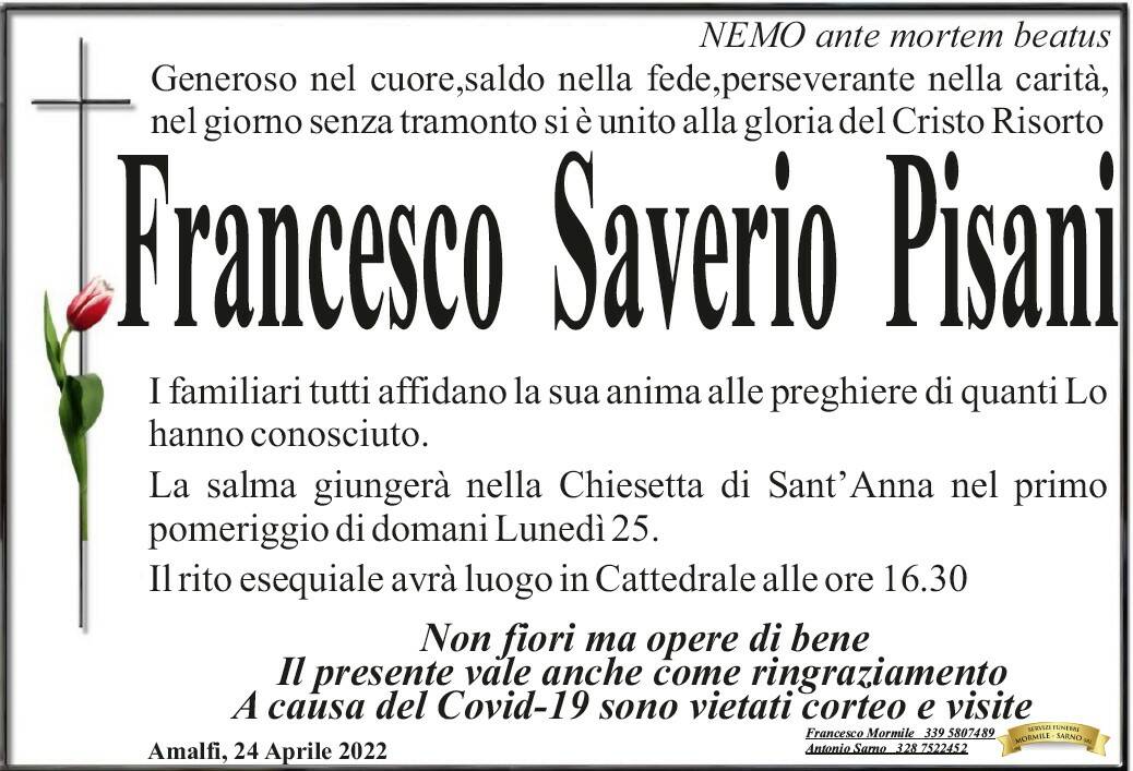Amalfi piange Francesco Saverio Pisani
