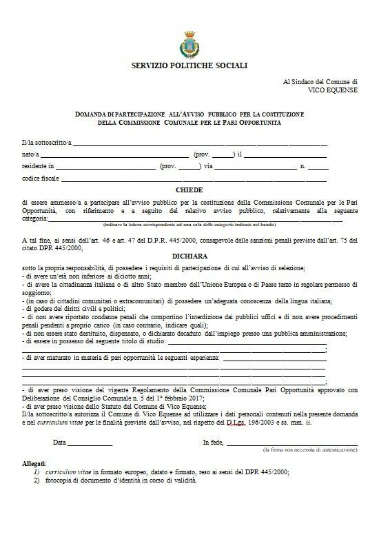 Vico Equense. Approvato l’Avviso Pubblico per l’acquisizione delle manifestazioni d’interesse per la nomina dei componenti della Commissione Pari Opportunità