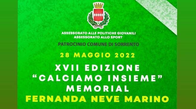 Oggi a Sorrento il memorial “Calciamo Insieme” per Fernanda