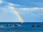 Dopo la tempesta d'acqua torna il sereno ed un bellissimo arcobaleno bacia la città di Positano