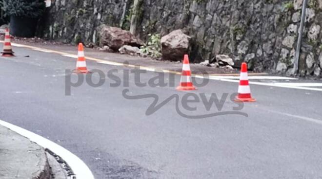 Positano, smottamento al "Canneto"