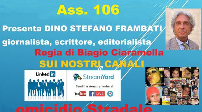 L\'1 marzo, alle 21.30, nuova diretta su Facebook, Youtube e Linkedin per discutere di sicurezza stradale sulla SS 106 jonica in Calabria. Presente alla diretta Fabio Pugliese, presidente dell\'Associazione Basta vittime sulla strada Statale 106