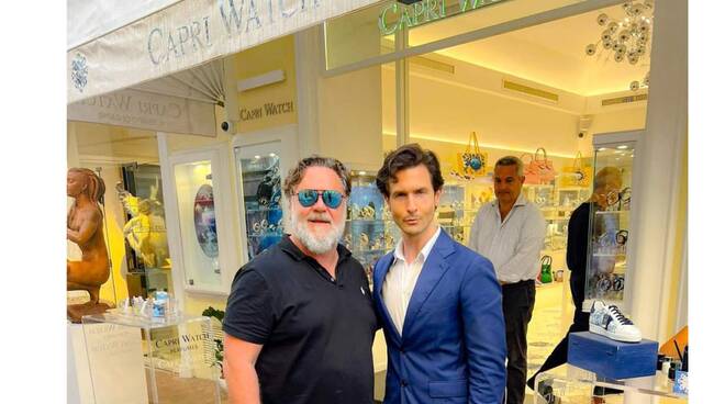 L'attore Russell Crowe a Capri