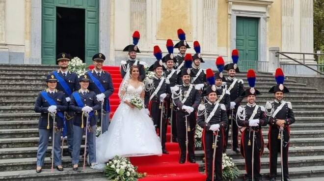 Matrimonio tra carabiniere e poliziotta a cava de'Tirreni