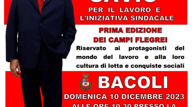 DOMENICA 10 DICEMBRE A BACOLI PER LA PRIMA EDIZIONE DEI CAMPI FLEGREI DEL PREMIO INTERNAZIONALE “DOMENICO SAVIO”