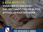LA CAMPANIA PER LE FAMIGLIE E LA NATALITÀ: ATTIVA LA PIATTAFORMA PER I VOUCHER DA 600 EURO