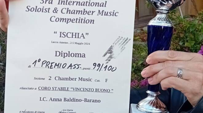  CORO STABILE DELL’IC DI BARANO D’ISCHIA VINCE IL CONCORSO “INTERNATIONAL SOLOIST & CHAMBER MUSIC"